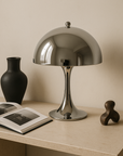 lampe de table champignon chromée design arc and embers