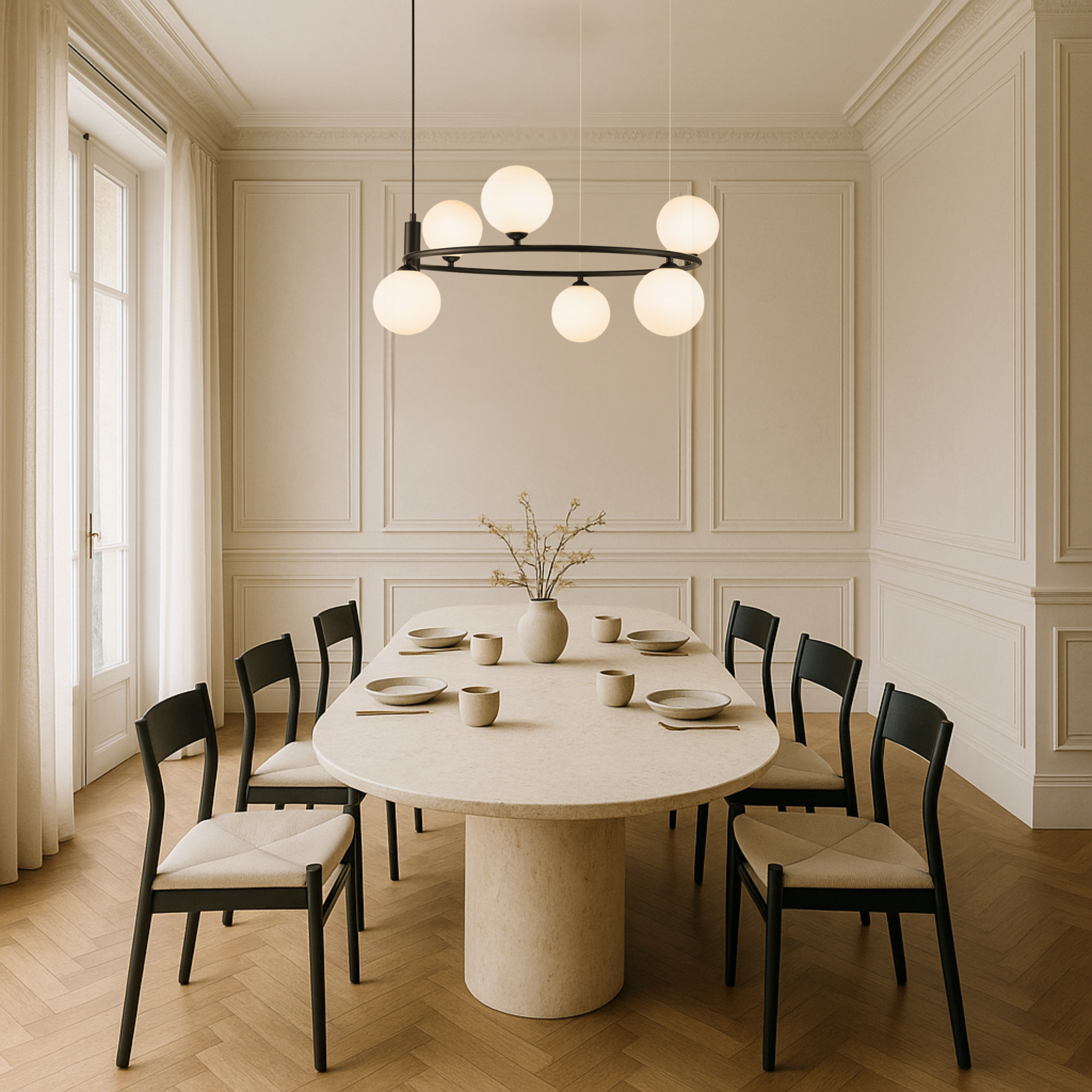 Ø 60 cm ⭥Hauteur ajustable jusqu’à 150 cm.