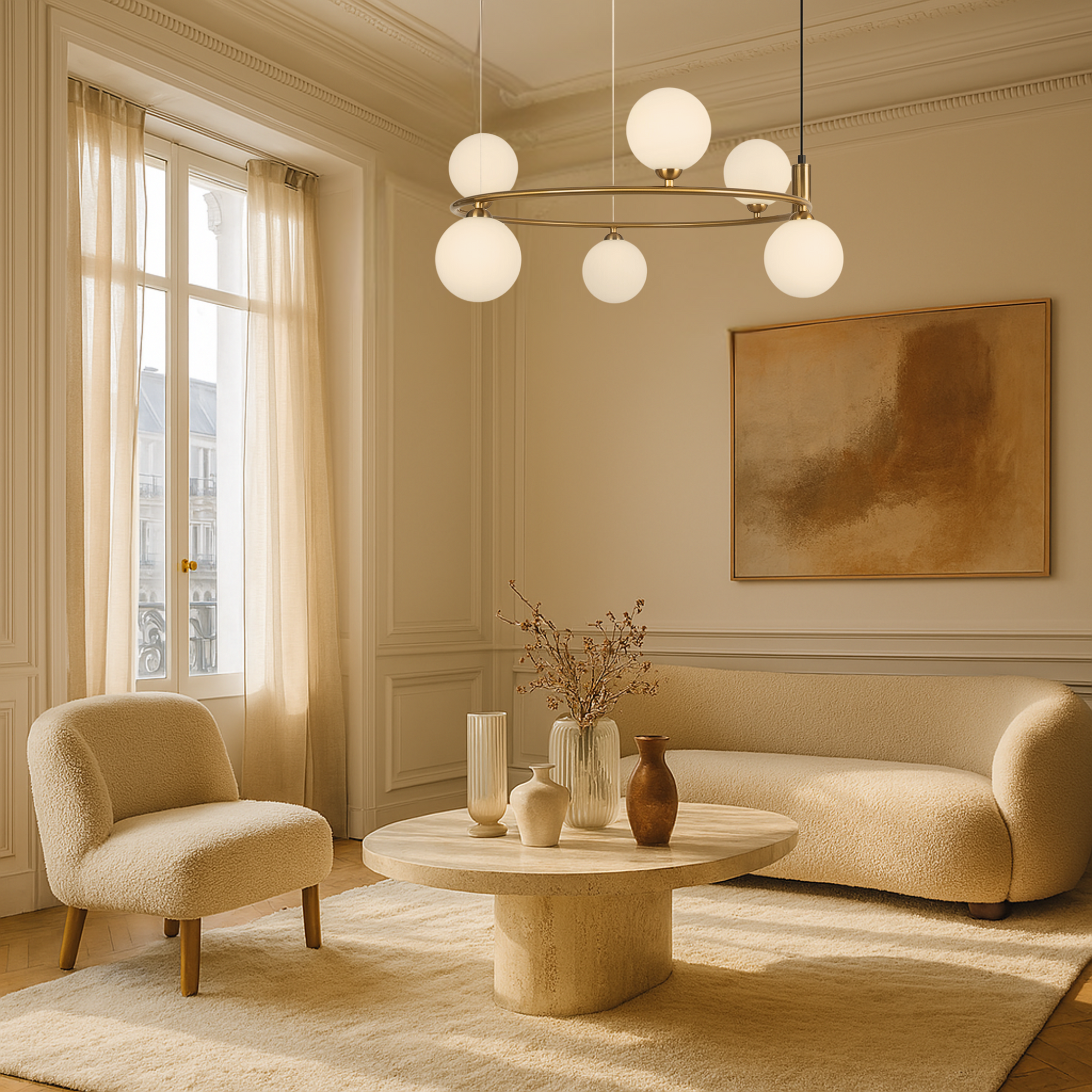 Ø 60 cm ⭥Hauteur ajustable jusqu’à 150 cm.