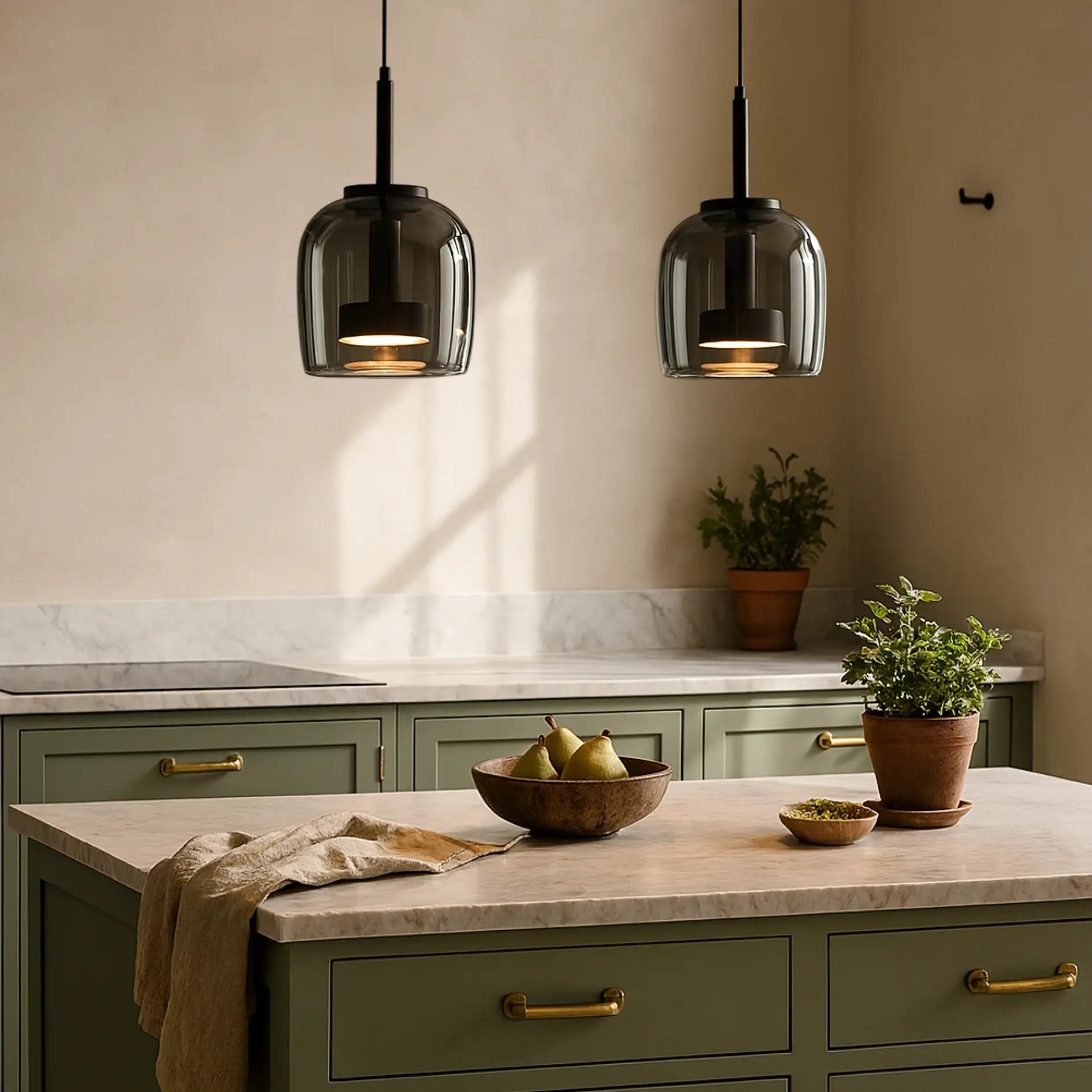 Sospeso - Lámpara colgante en cristal ahumado