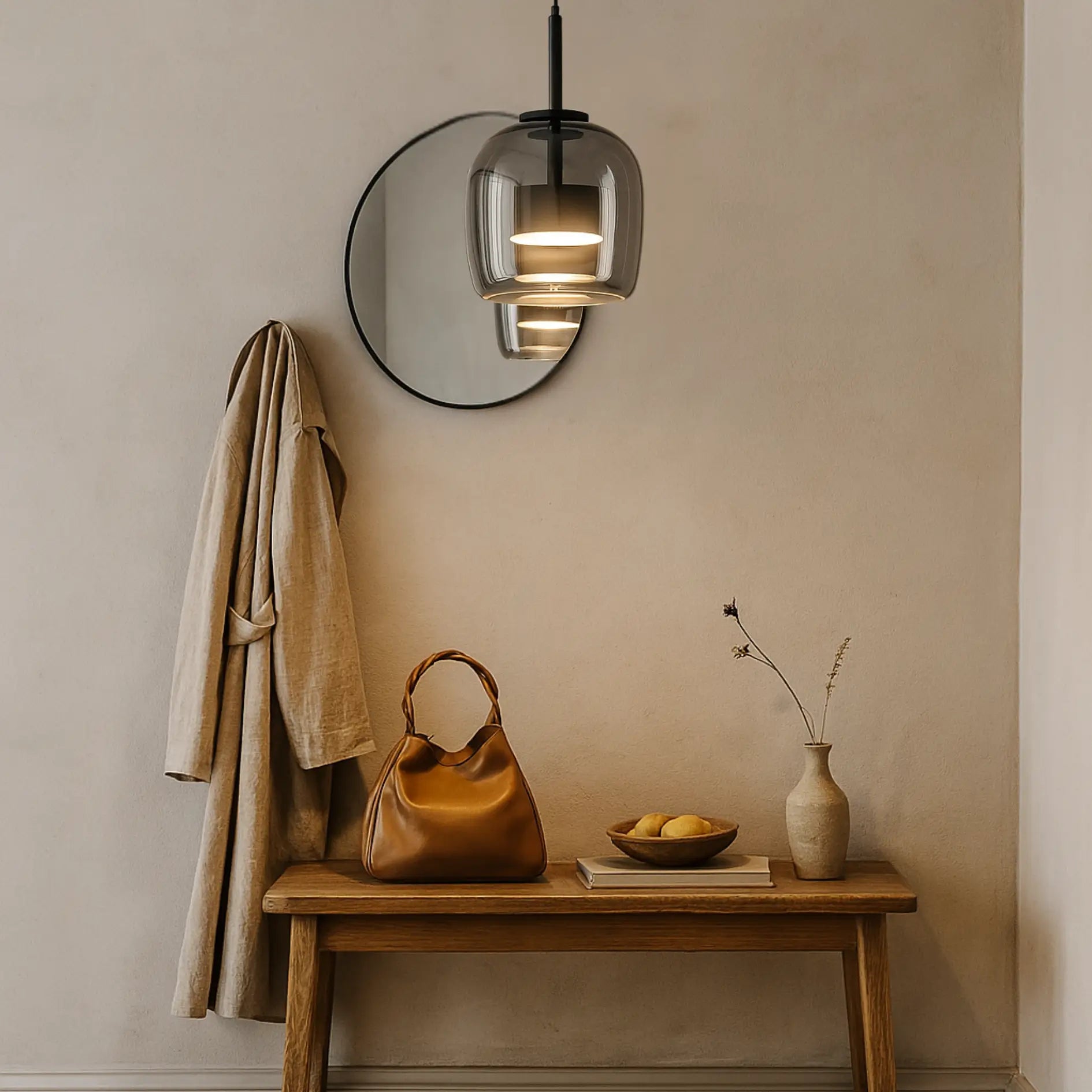 Sospeso - Lámpara colgante en cristal ahumado