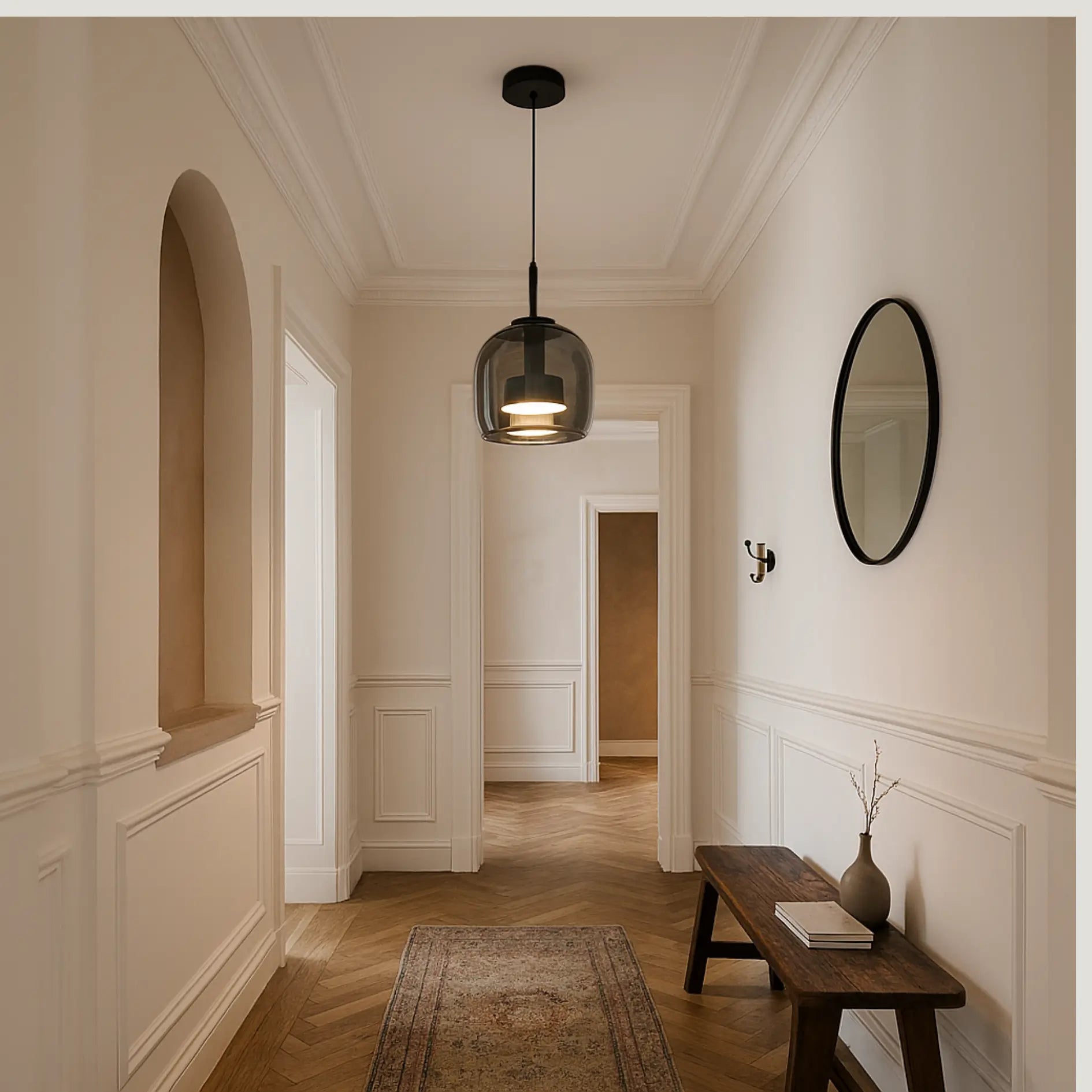 Sospeso - Lámpara colgante en cristal ahumado