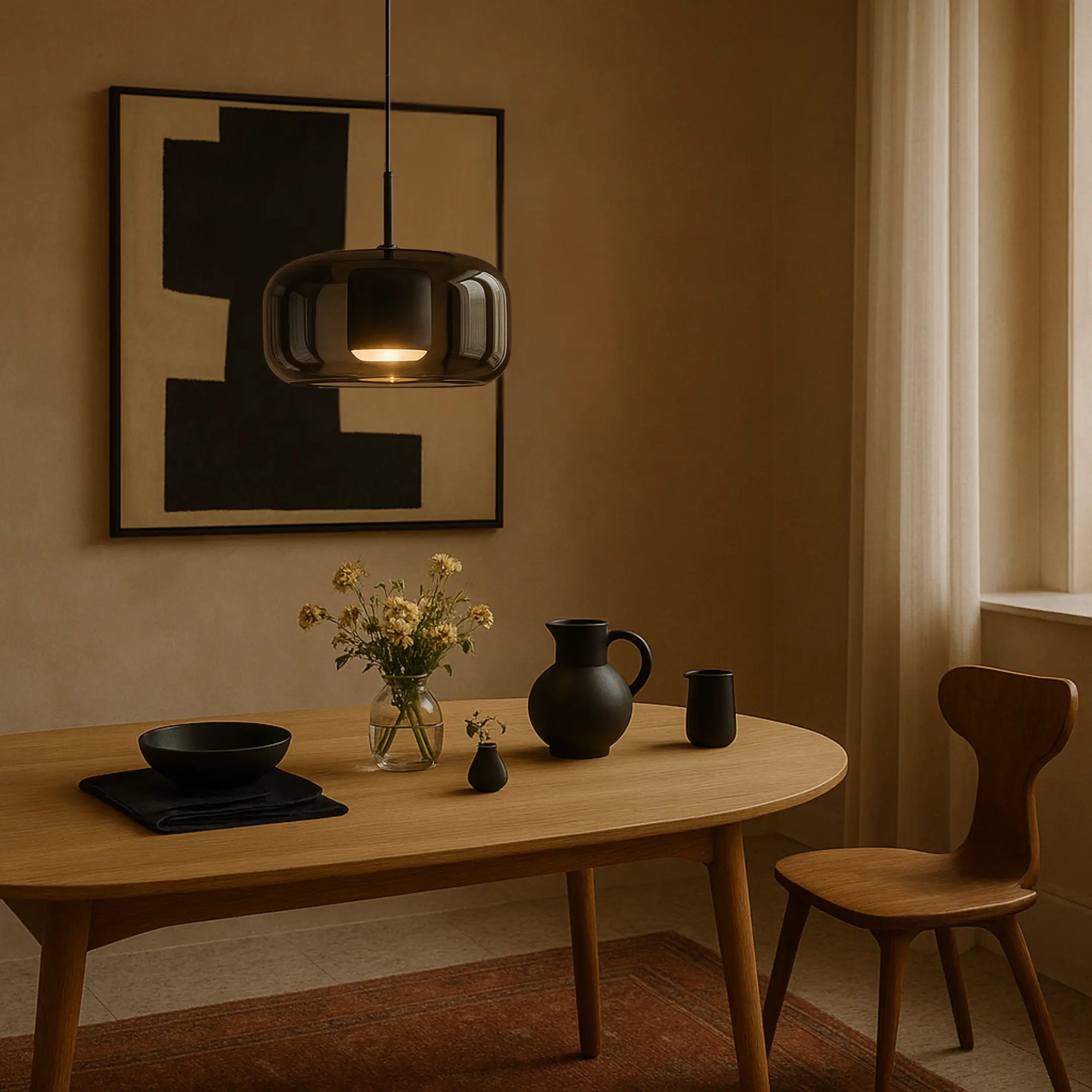 Sospeso - Lámpara colgante en cristal ahumado