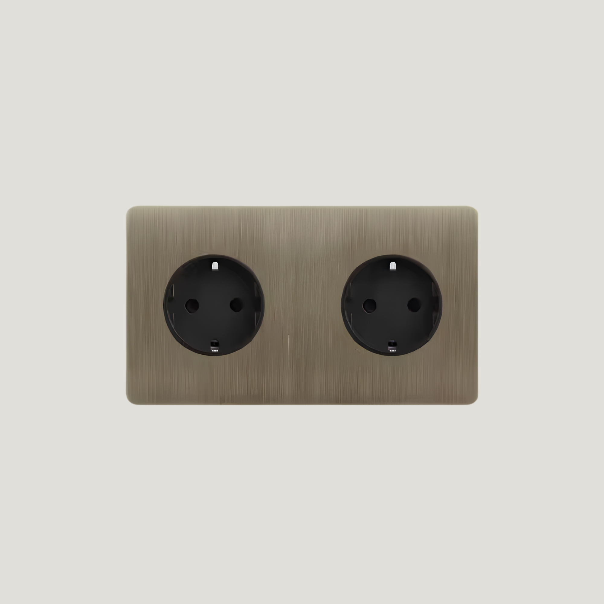 prise electrique en acier finition bronze deco haute gamme