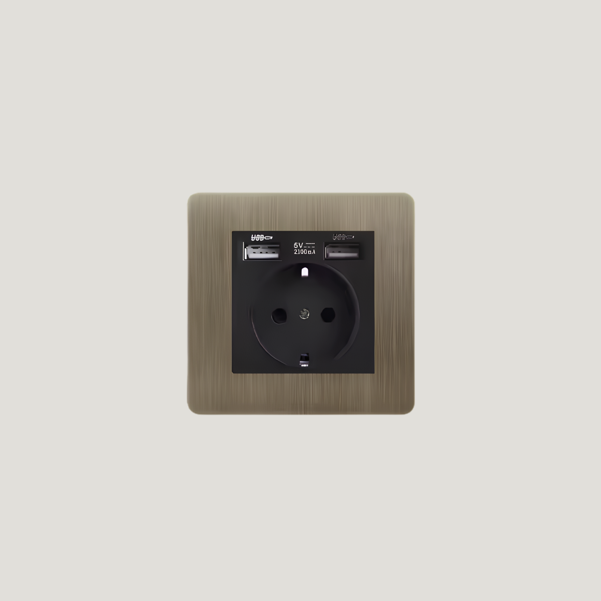 prise electrique en acier finition bronze deco haute gamme