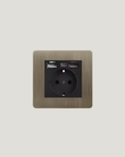prise electrique en acier finition bronze deco haute gamme