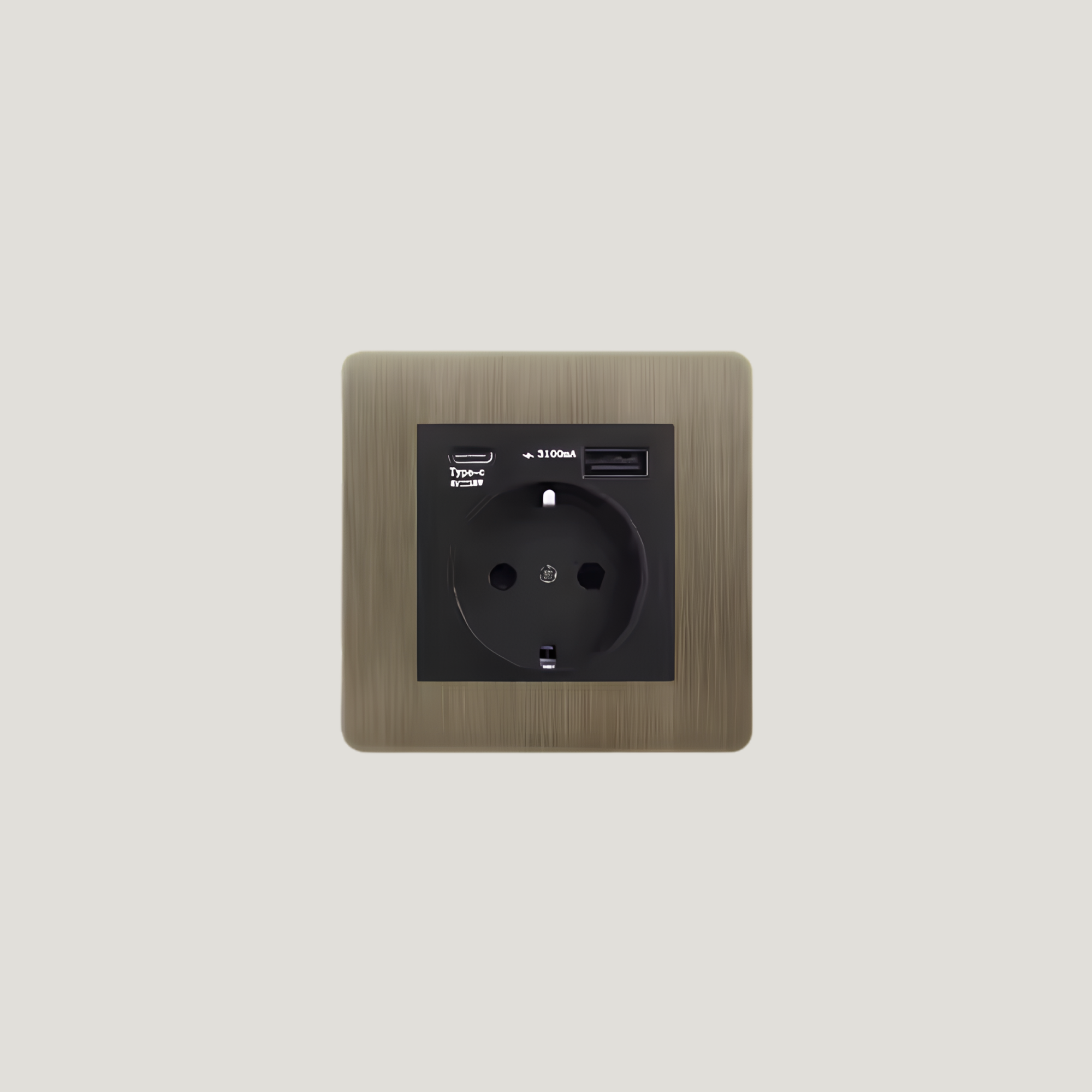 prise electrique en acier finition bronze deco haute gamme