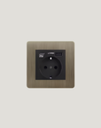 prise electrique en acier finition bronze deco haute gamme